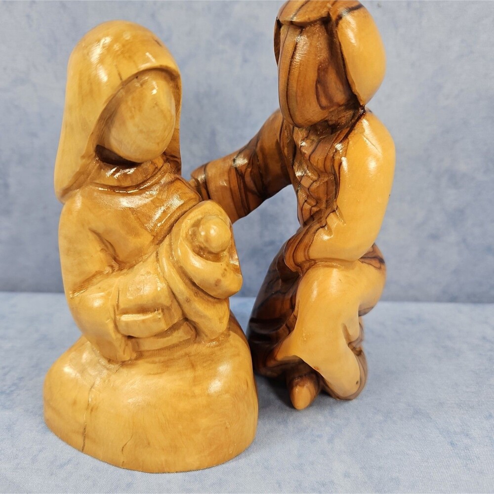 Hand Carved Olive Wood Nativity, Jesus Mary Joseph, Made in Bethlehem